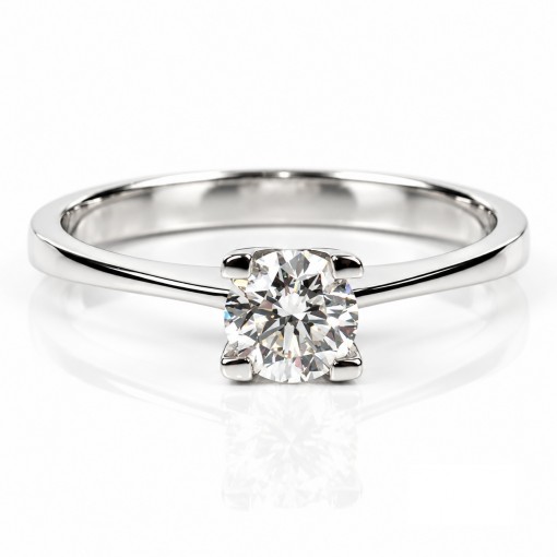 18К Бяло Злато Годежен Пръстен с Диамант Bloom Jewellery